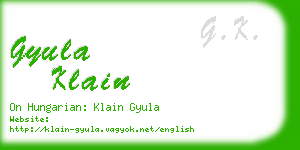 gyula klain business card
